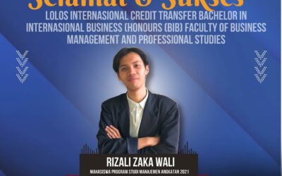 Successfully being accepted into the International Credit Transfer Program for the Bachelor in International Business (Honours) at the Faculty of Business Management and Professional Studies, Management & Science University (MSU), Malaysia!